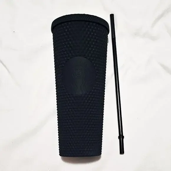 Starbucks New Venti Matte Black Soft Touch Studded Tumbler 24 oz - Picture 11 of 12